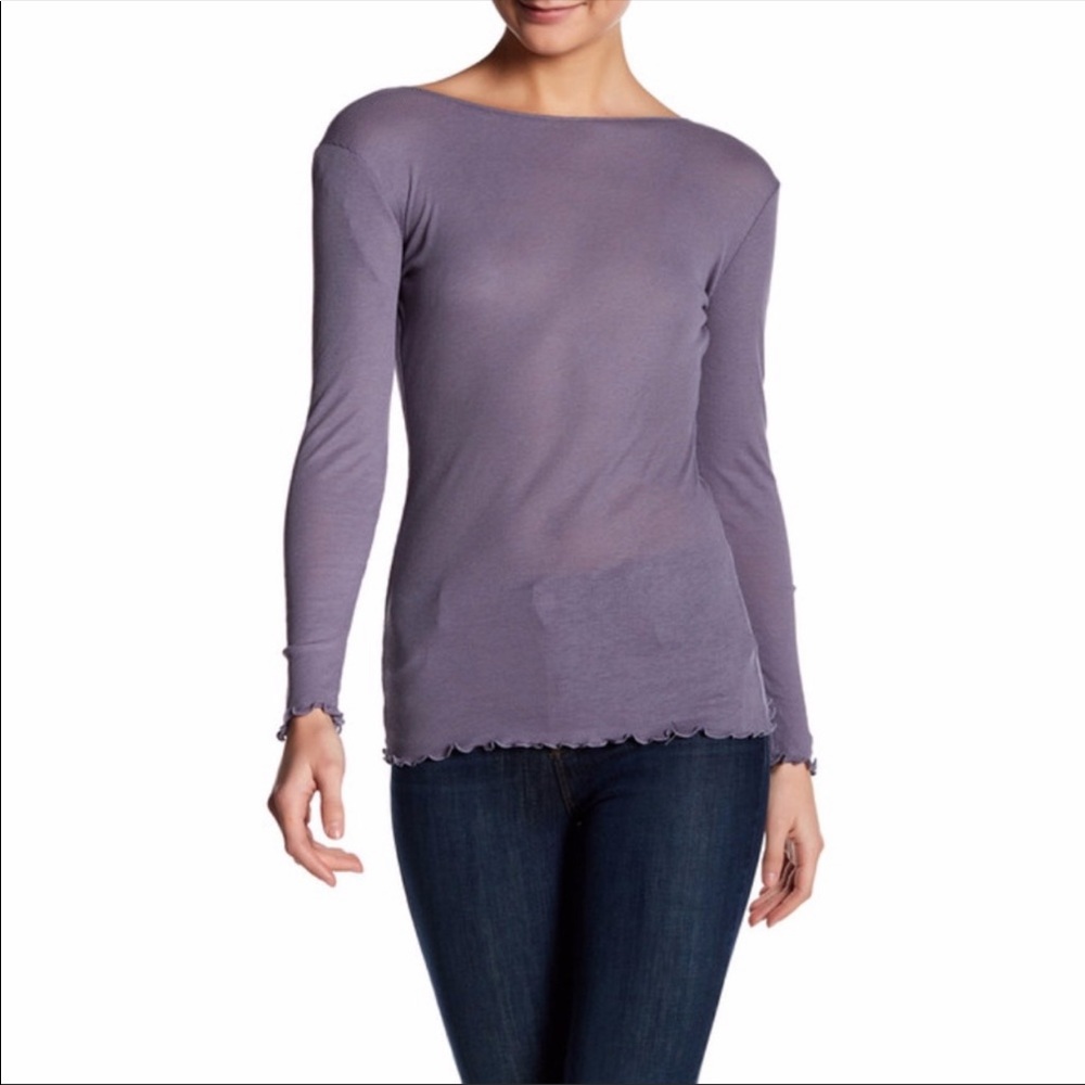 Free people V-back Long sleeve tee size M